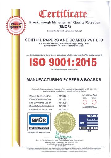 ISO 9001:2015 certificate
